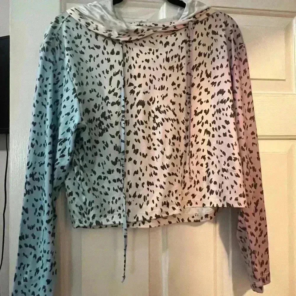 Wildfox Intimates Ombré Leopard Print Sleep Hoodie - Picture 2 of 4
